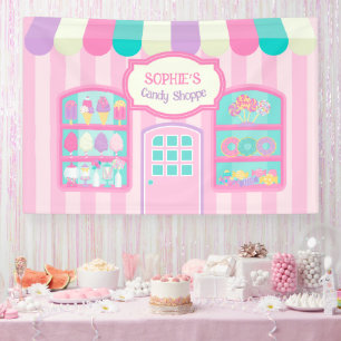 Candyland Verjaardagsdecoraties Snoep Shop Spandoek