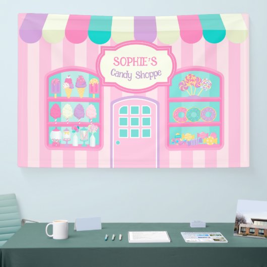 Candyland Verjaardagsdecoraties Snoep Shop Spandoek (Beurs)