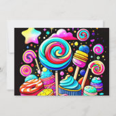 Candyland Whimsy bewerkbaar Baby shower Kaart (Achterkant)