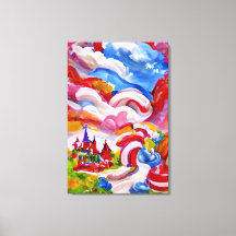 Candyland Wonderland Blue Sky White Clouds