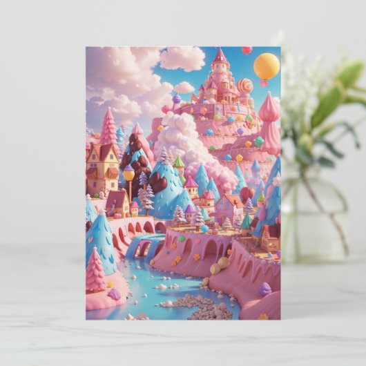 Candyland World Babyshower Kaart (Staand voorkant)