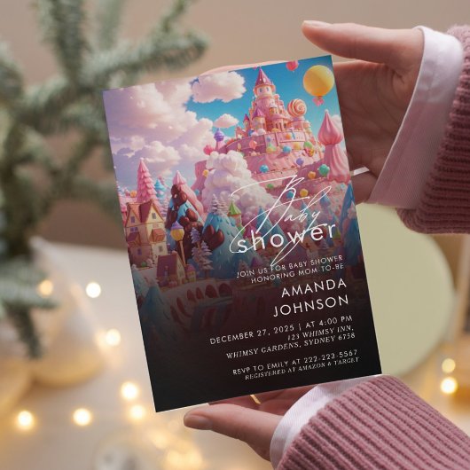 Candyland World Babyshower Uitnodiging