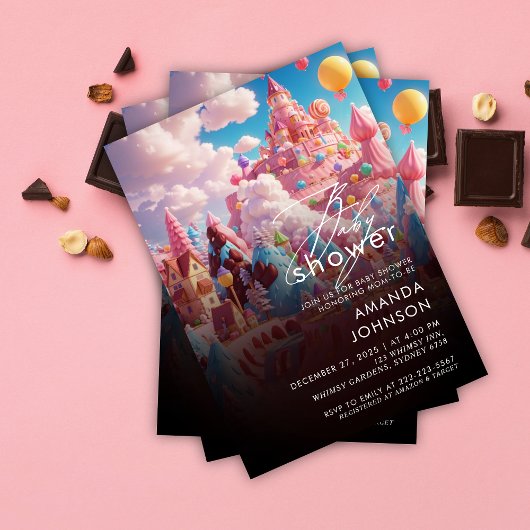 Candyland World Babyshower Uitnodiging