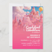 Candyland World Cool Pink Girl Verjaardag Kaart (Voorkant)