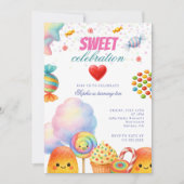 Candyland Zoete Viering Kinderen Verjaardagsfeestj Kaart (Voorkant)