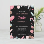 Candyland Zwart en Roze Kaart (Staand voorkant)