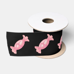 Candyland Zwart en Roze Satijnen Lint