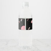 Candyland Zwart en Roze Waterfles Etiket (Achterkant)