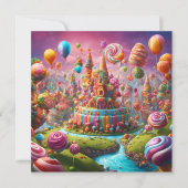 Candyland's verjaardagstaart kaart (Voorkant)