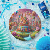 Candyland's verjaardagstaart papieren bordje (Feest)