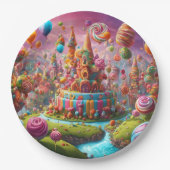 Candyland's verjaardagstaart papieren bordje (Voorkant)