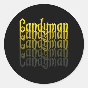 Candyman Achteruit Spiegel Halloween Kostuum Grapp Ronde Sticker