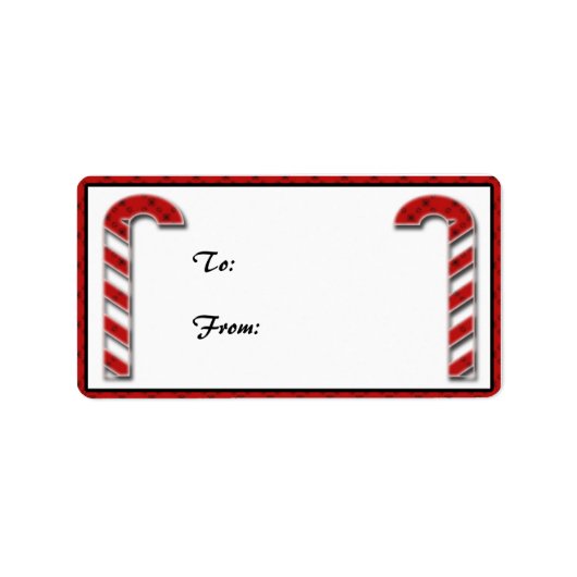 Candyroede Gift Tag Etiket (Voorkant)