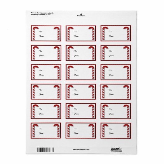 Candyroede Gift Tag Etiket (Full Sheet)