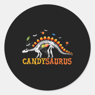 Candysaurus Candy Corn Dinosaur Skelet Gelukkig Ha Ronde Sticker