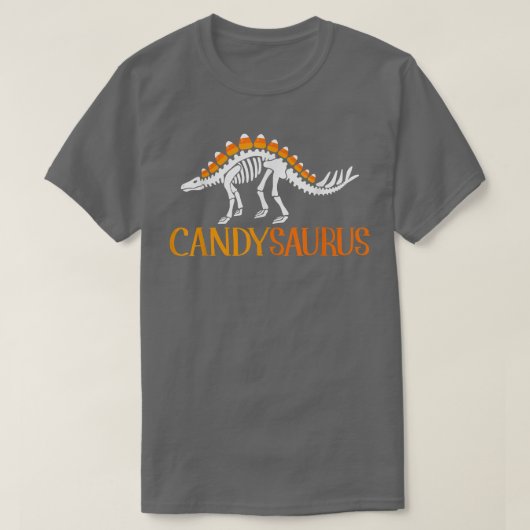 Candysaurus Lazy Halloween Costume Funny Dinosaur T-shirt (Design voorkant)
