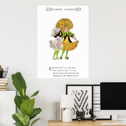Candytuft en Marigold Poster (Thuiskantoor)