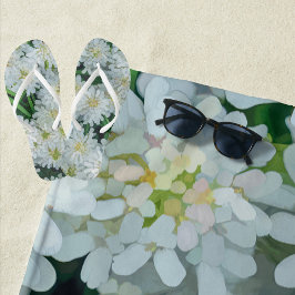 Candytuft White Flower Graphic Strandlaken