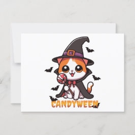 Candyween - Kattenheks Halloween Briefkaart