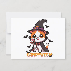 Candyween - Kattenheks Halloween Briefkaart