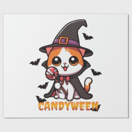 Candyween - Kattenheks Halloween Cadeaupapier