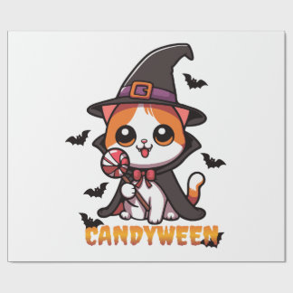 Candyween - Kattenheks Halloween Cadeaupapier