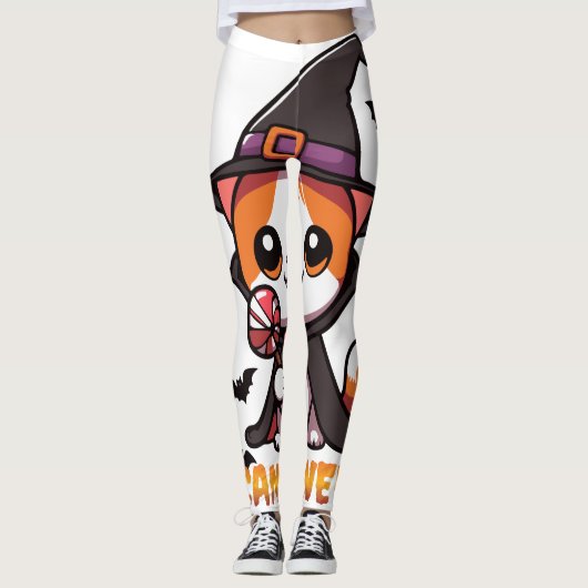 Candyween - Kattenheks Halloween Leggings (Voorkant)