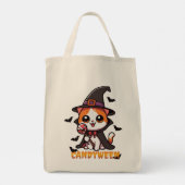 Candyween - Kattenheks Halloween Tote Bag (Achterkant)
