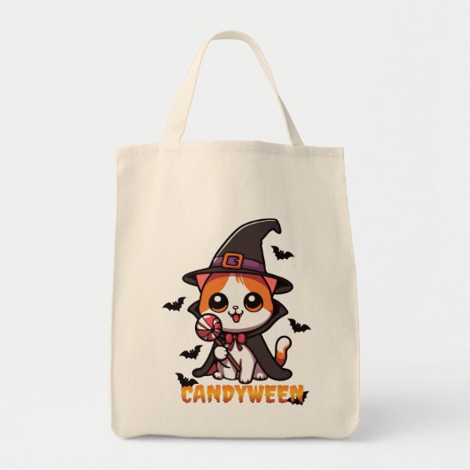 Candyween - Kattenheks Halloween Tote Bag (Voorkant)