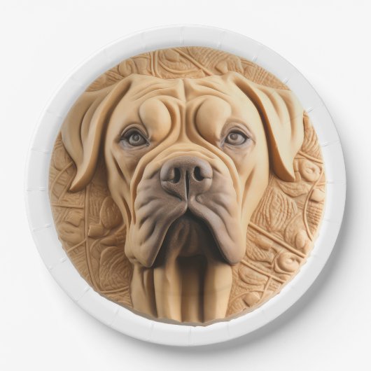 Cane Corso 3D geïnspireerd Papieren Bordje (Voorkant)