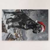 Cane Corso Bewaker van het Kerstedorp Hoed Legpuzzel (Horizontaal)