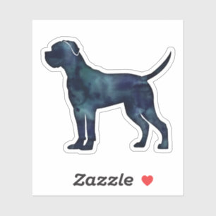 Cane Corso Black Waterverf Dog Silhouette Sticker