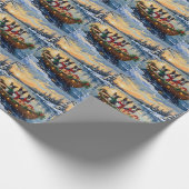 Cane Corso Christmas Boat Holiday Cadeaupapier (Hoek)