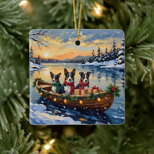 Cane Corso Christmas Boat Holiday Keramisch Ornament (Boom)