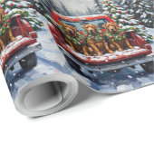 Cane Corso Christmas Red Truck Holiday Cadeaupapier (Rol Hoek)