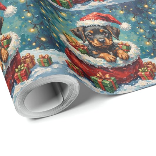 Cane Corso Christmas Santa Bag Adventure Cadeaupapier (Rol Hoek)