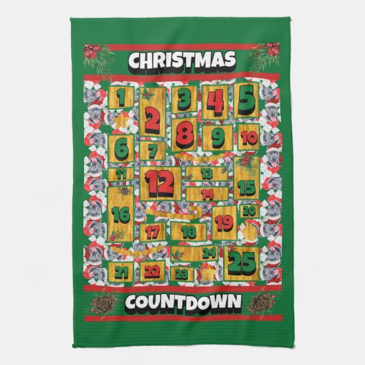 Cane Corso Countdown Kerst Adventskalender Hond Theedoek (Verticaal)