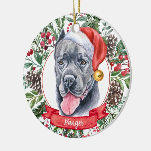 Cane Corso Dog Aangepaste kerstkerstversiering Keramisch Ornament (Links)