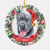 Cane Corso Dog Aangepaste kerstkerstversiering Keramisch Ornament (Achterkant)