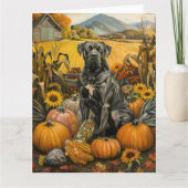 Cane Corso Dog Autumn Harvest Thanksgiving Kaart (Voorkant)