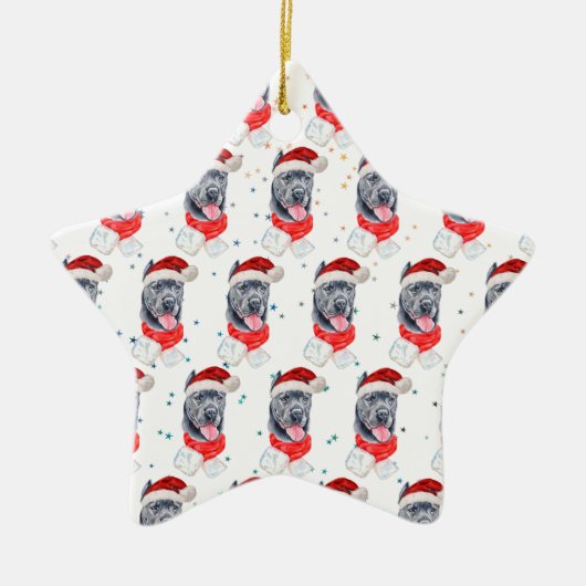 Cane Corso Dog Breed Christmas Stars Keramisch Ornament (Voorkant)