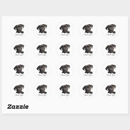 Cane Corso Dog Dank je wel Ronde Sticker (Vel)