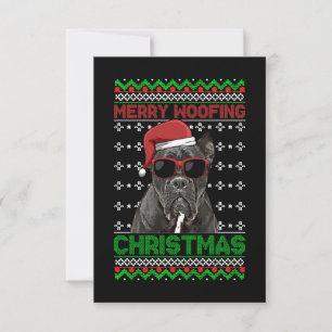 Cane Corso Dog Funny Merry Woofing Kerstmis Bedankkaart