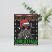 Cane Corso Dog Funny Merry Woofing Kerstmis Briefkaart (Staand voorkant)