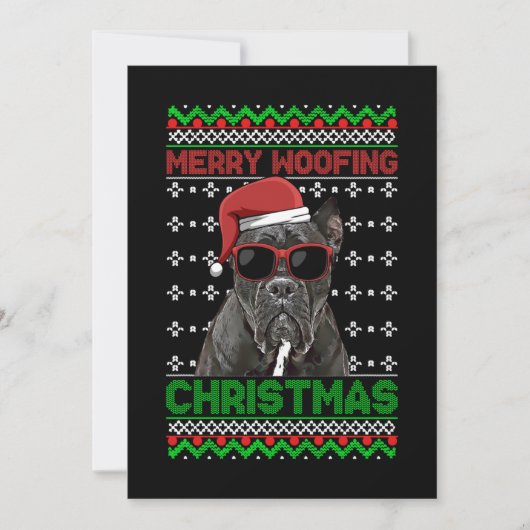 Cane Corso Dog Funny Merry Woofing Kerstmis Kaart (Voorkant)