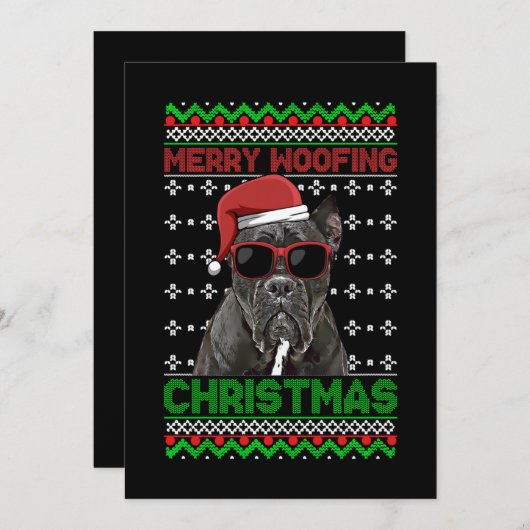 Cane Corso Dog Funny Merry Woofing Kerstmis Kaart (Voorkant / Achterkant)