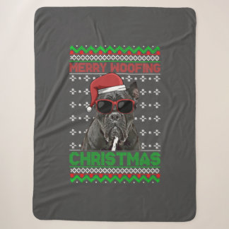 Cane Corso Dog Funny Merry Woofing Kerstmis Sherpa Deken