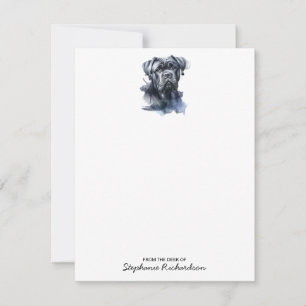 Cane Corso Dog Gepersonaliseerde Waterverf Notitiekaartje