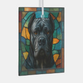 Cane Corso Dog "Glas in lood" Glas Ornament (Voorkant Rechts)
