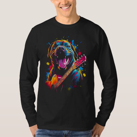 Cane Corso Dog Guitar T-shirt (Voorkant)